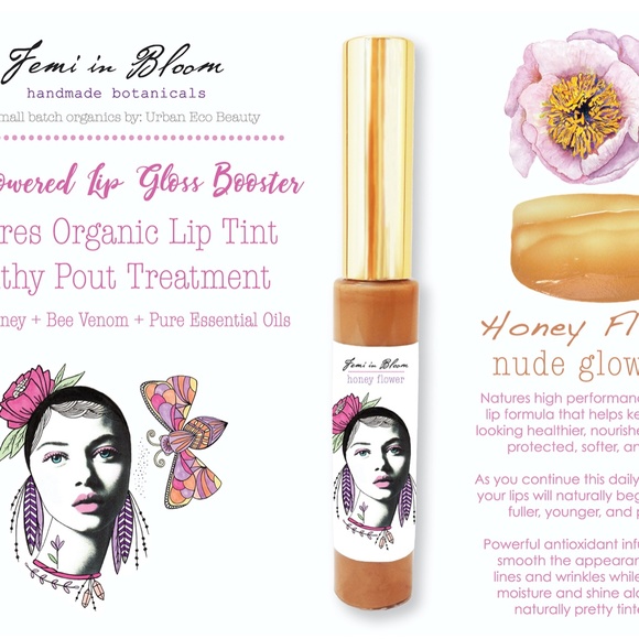 Natural Honey Nude Glow Organic Lip Gloss Plumper Treatment - Picture 2 of 11